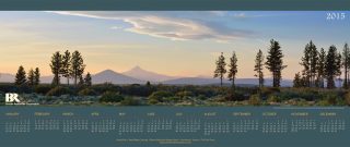 View of Mt Jefferson and Black Butte on 2015 Brooks Resources Calendar